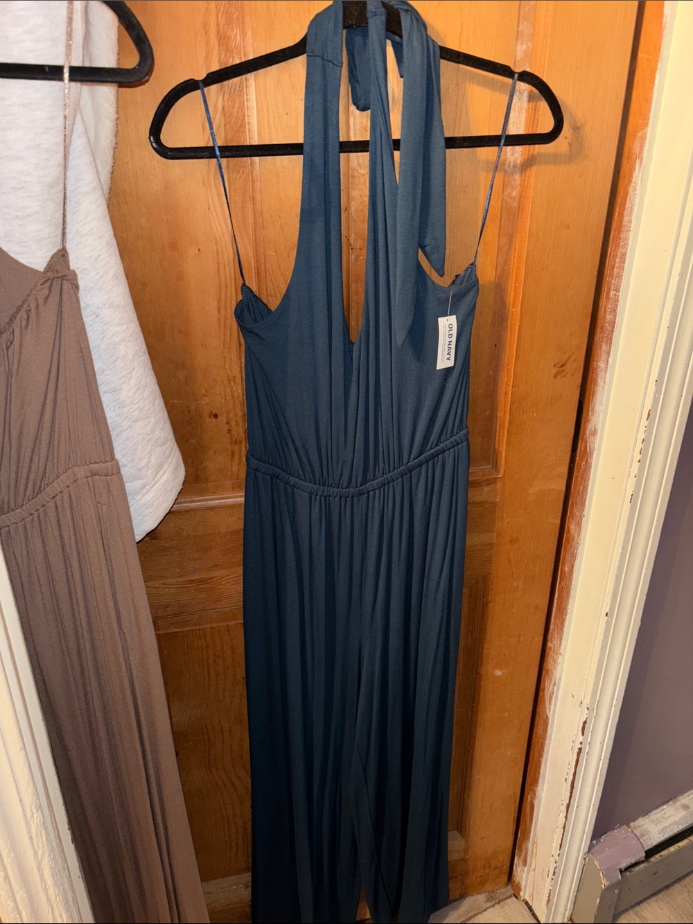 Old Navy Teal One-Shoulder Halter Jumpsuit